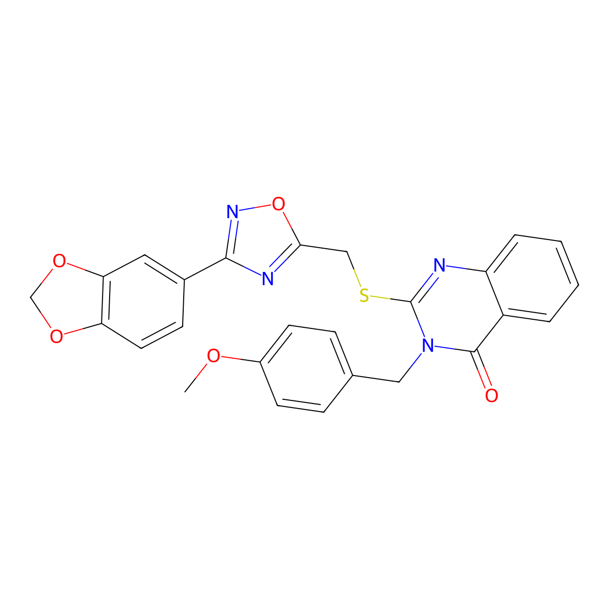 2-(((3-(benzo[d][1,3]dioxol-5-yl)-1,2,4-oxadiazol-5-yl)methyl)thio)-3-(4-methoxybenzyl)quinazolin-4(3H)-one molecular structure, CAS 2034368-12-0