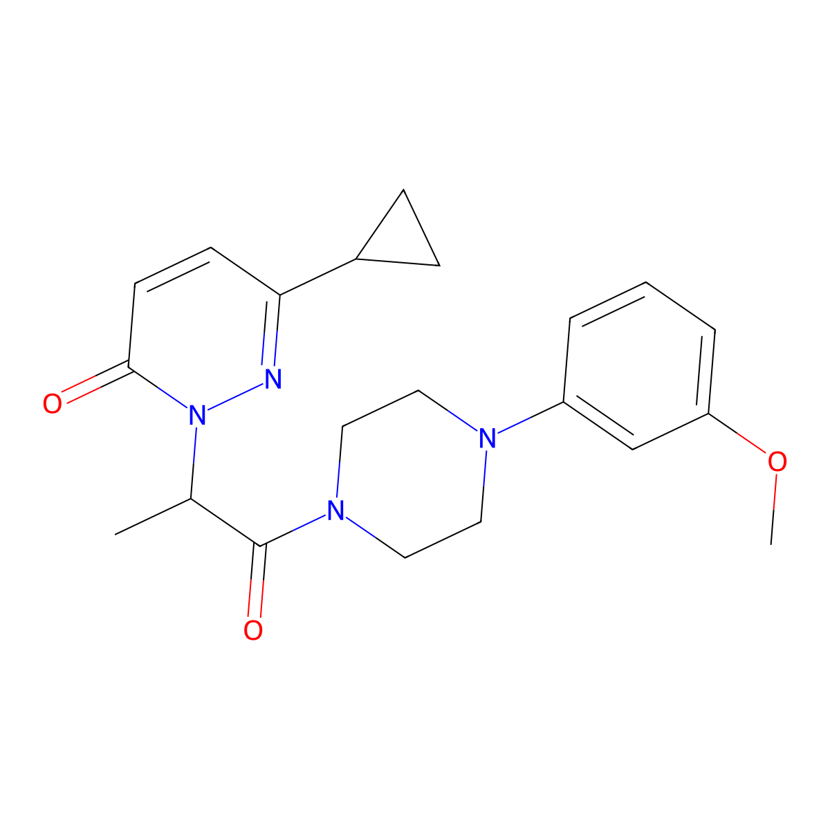 6-cyclopropyl-2-(1-(4-(3-methoxyphenyl)piperazin-1-yl)-1-oxopropan-2-yl)pyridazin-3(2H)-one molecular structure, CAS 2034368-23-3