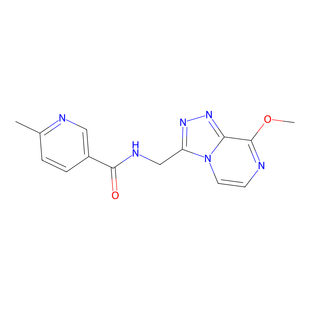 N-((8-methoxy-[1,2,4]triazolo[4,3-a]pyrazin-3-yl)methyl)-6-methylnicotinamide molecular structure, CAS 2034368-24-4