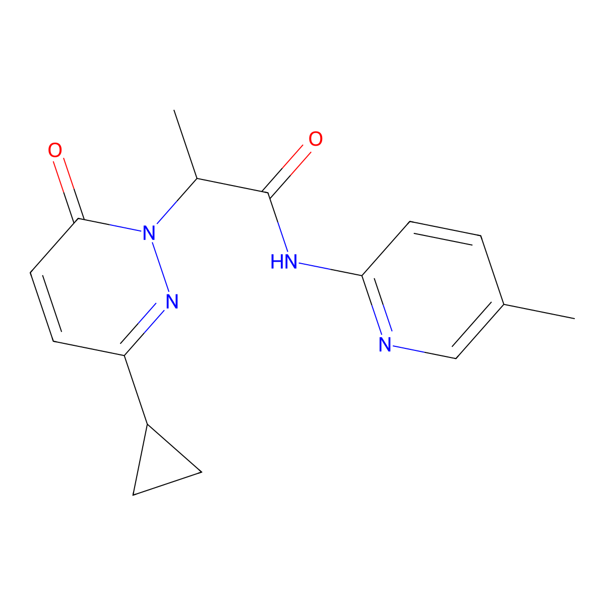 2-(3-cyclopropyl-6-oxo-1,6-dihydropyridazin-1-yl)-N-(5-methylpyridin-2-yl)propanamide molecular structure, CAS 2034368-31-3