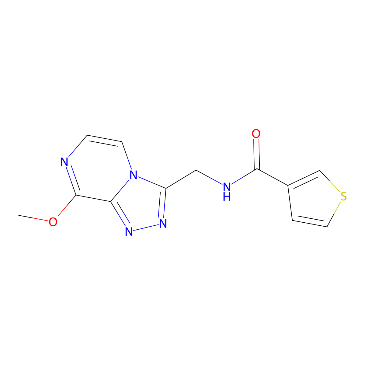 N-((8-methoxy-[1,2,4]triazolo[4,3-a]pyrazin-3-yl)methyl)thiophene-3-carboxamide molecular structure, CAS 2034368-34-6