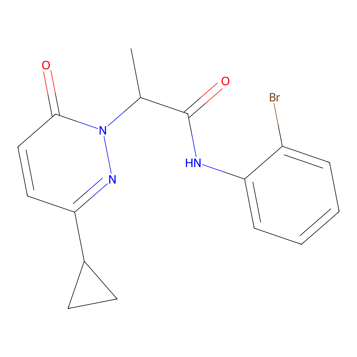 N-(2-bromophenyl)-2-(3-cyclopropyl-6-oxopyridazin-1(6H)-yl)propanamide molecular structure, CAS 2034368-39-1