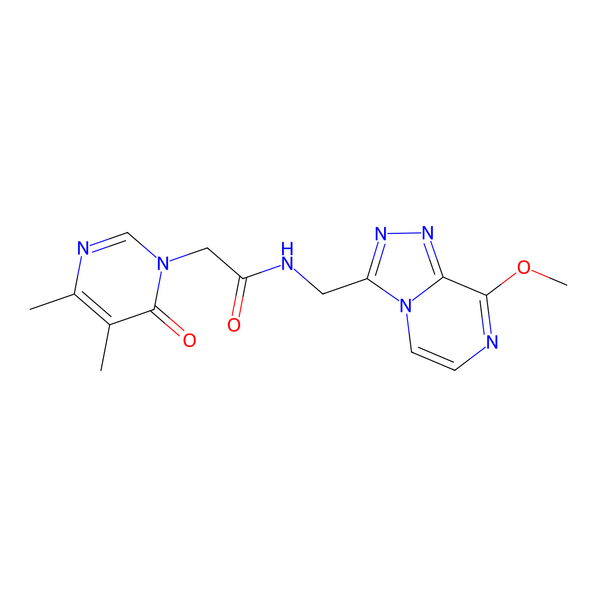 2-(4,5-dimethyl-6-oxopyrimidin-1(6H)-yl)-N-((8-methoxy-[1,2,4]triazolo[4,3-a]pyrazin-3-yl)methyl)acetamide molecular structure, CAS 2034368-40-4