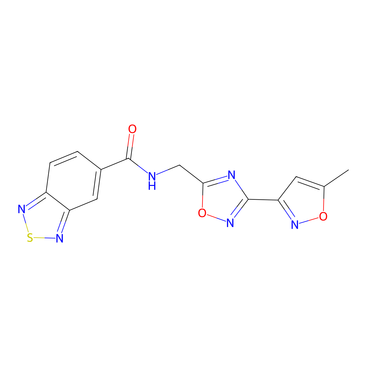 N-((3-(5-methylisoxazol-3-yl)-1,2,4-oxadiazol-5-yl)methyl)benzo[c][1,2,5]thiadiazole-5-carboxamide molecular structure, CAS 2034368-41-5