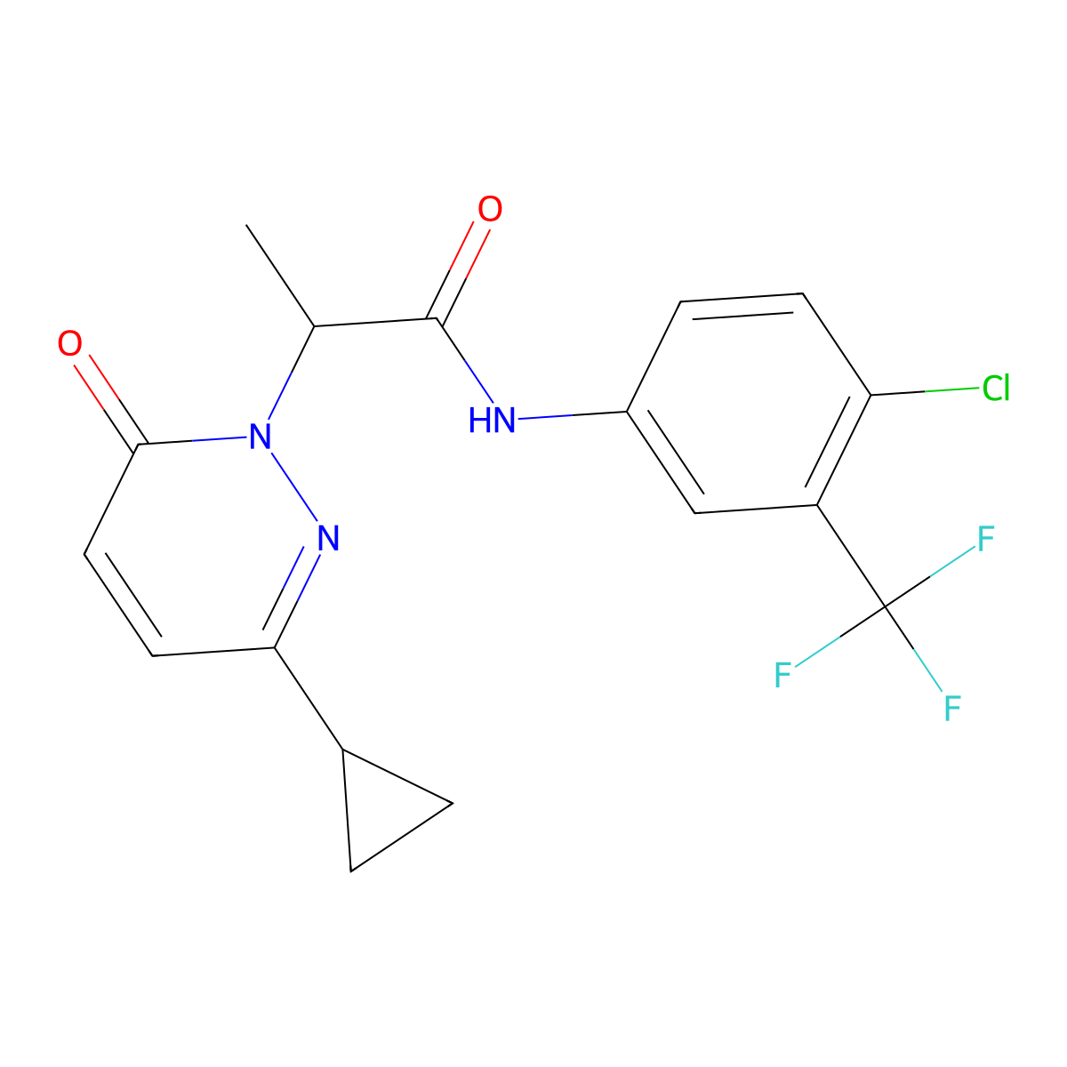 N-(4-chloro-3-(trifluoromethyl)phenyl)-2-(3-cyclopropyl-6-oxopyridazin-1(6H)-yl)propanamide molecular structure, CAS 2034368-45-9