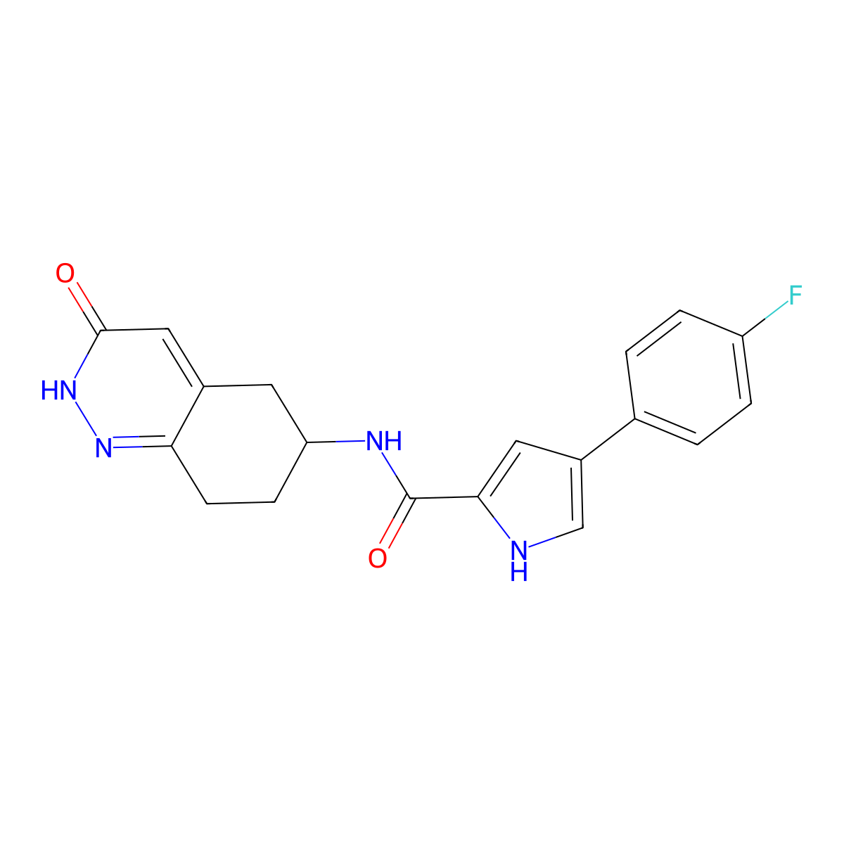 4-(4-fluorophenyl)-N-(3-oxo-2,3,5,6,7,8-hexahydrocinnolin-6-yl)-1H-pyrrole-2-carboxamide molecular structure, CAS 2034368-75-5