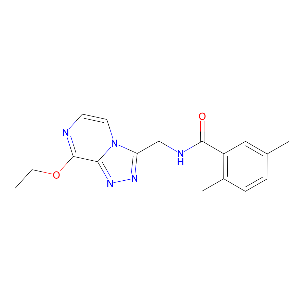 N-((8-ethoxy-[1,2,4]triazolo[4,3-a]pyrazin-3-yl)methyl)-2,5-dimethylbenzamide molecular structure, CAS 2034368-98-2