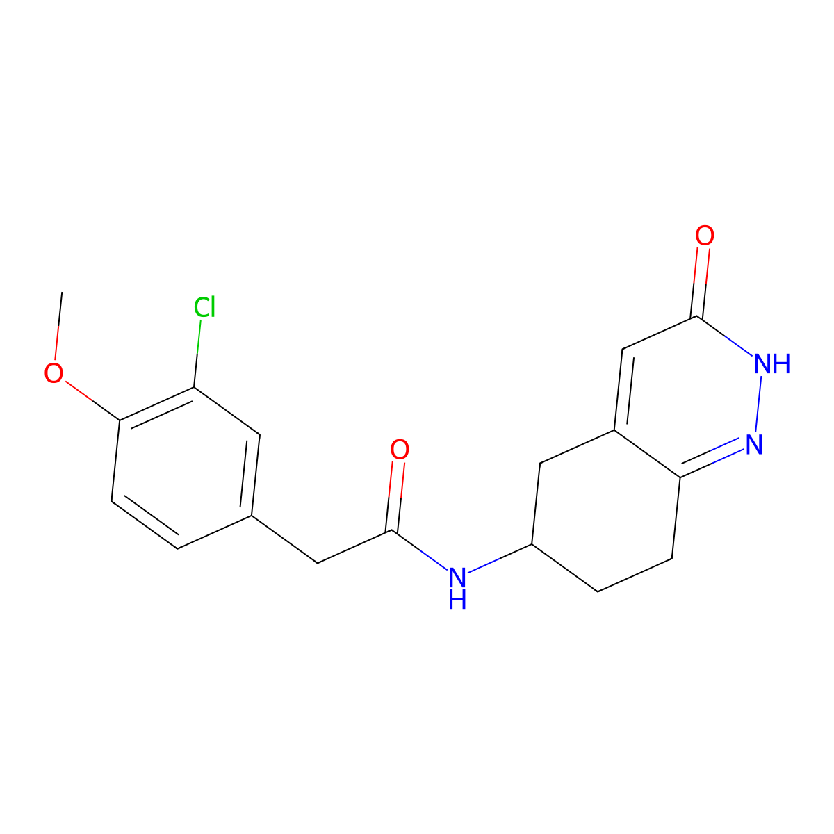 2-(3-chloro-4-methoxyphenyl)-N-(3-oxo-2,3,5,6,7,8-hexahydrocinnolin-6-yl)acetamide molecular structure, CAS 2034369-01-0