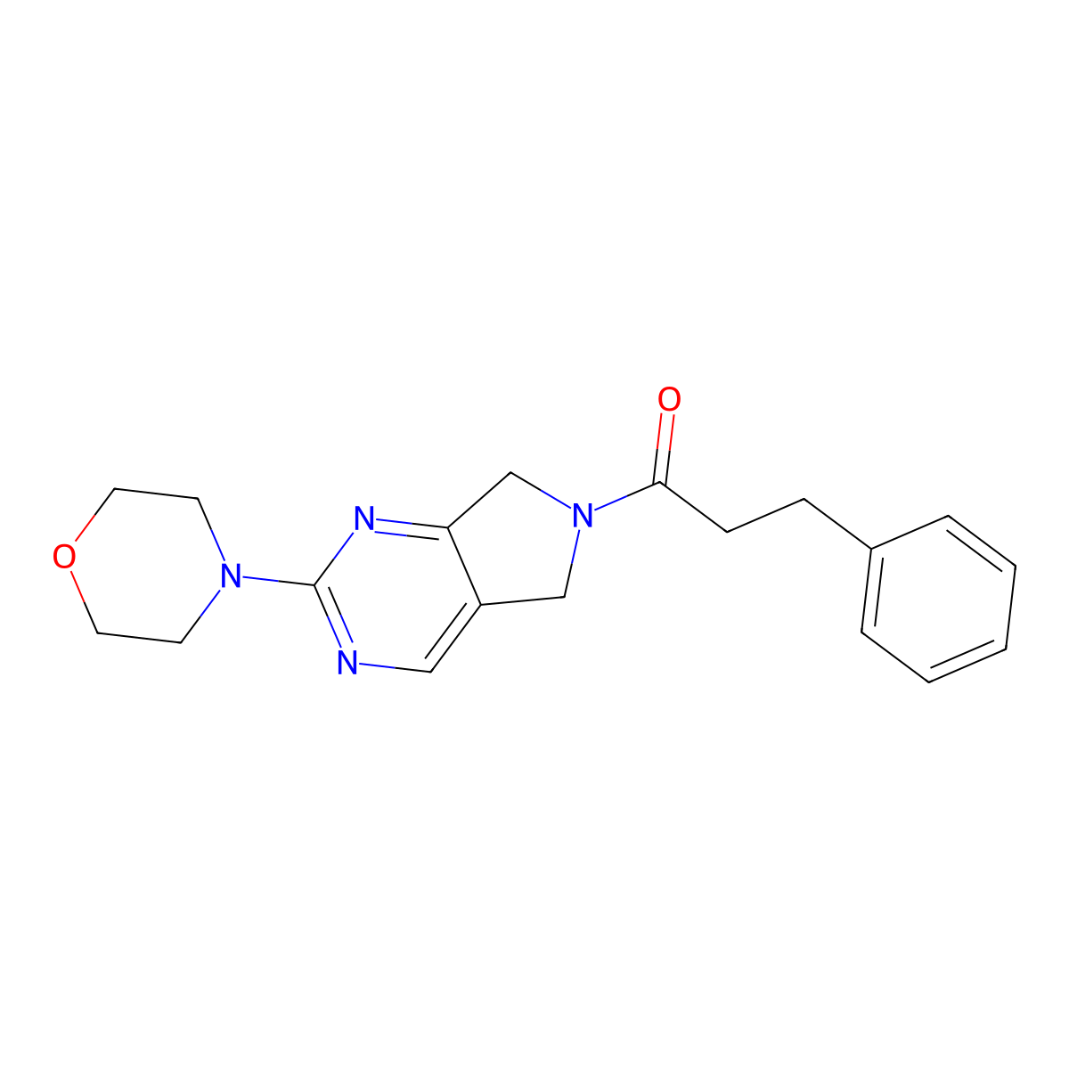 1-(2-morpholino-5H-pyrrolo[3,4-d]pyrimidin-6(7H)-yl)-3-phenylpropan-1-one molecular structure, CAS 2034369-10-1