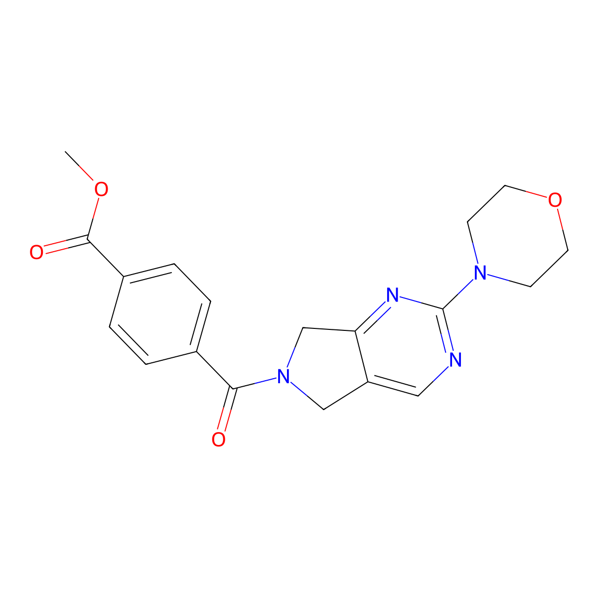 methyl 4-(2-morpholino-6,7-dihydro-5H-pyrrolo[3,4-d]pyrimidine-6-carbonyl)benzoate molecular structure, CAS 2034369-20-3