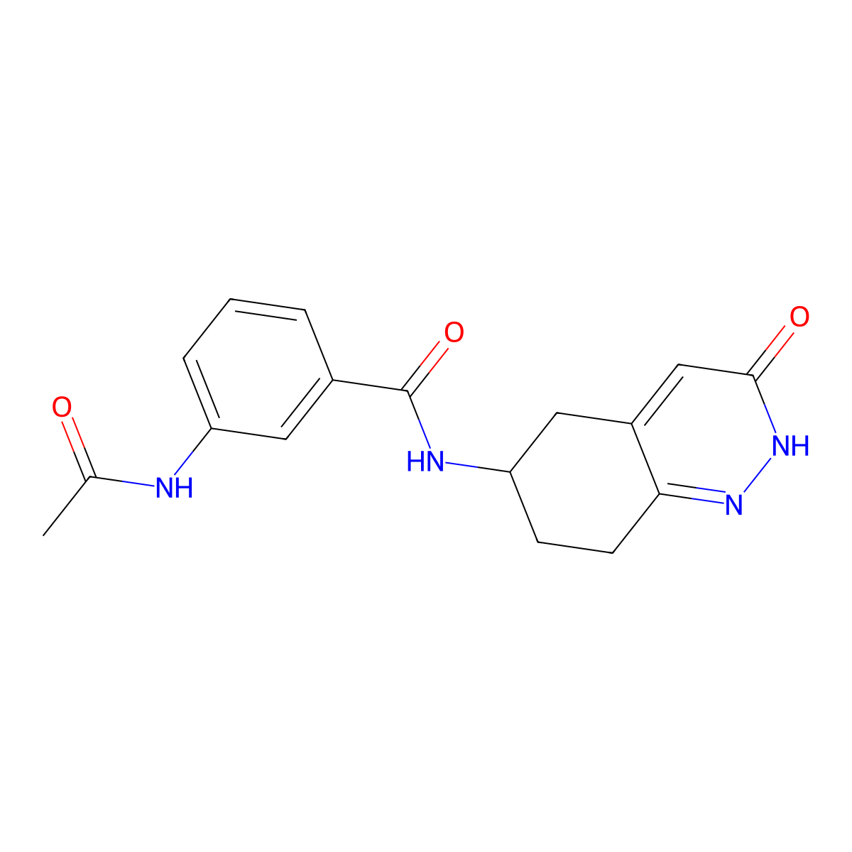 3-acetamido-N-(3-oxo-2,3,5,6,7,8-hexahydrocinnolin-6-yl)benzamide molecular structure, CAS 2034369-21-4