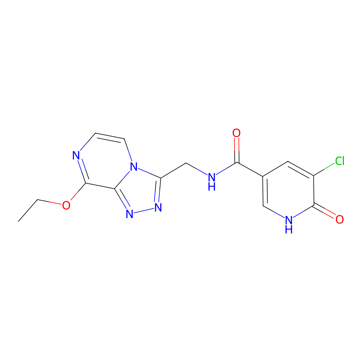 5-chloro-N-((8-ethoxy-[1,2,4]triazolo[4,3-a]pyrazin-3-yl)methyl)-6-hydroxynicotinamide molecular structure, CAS 2034369-28-1