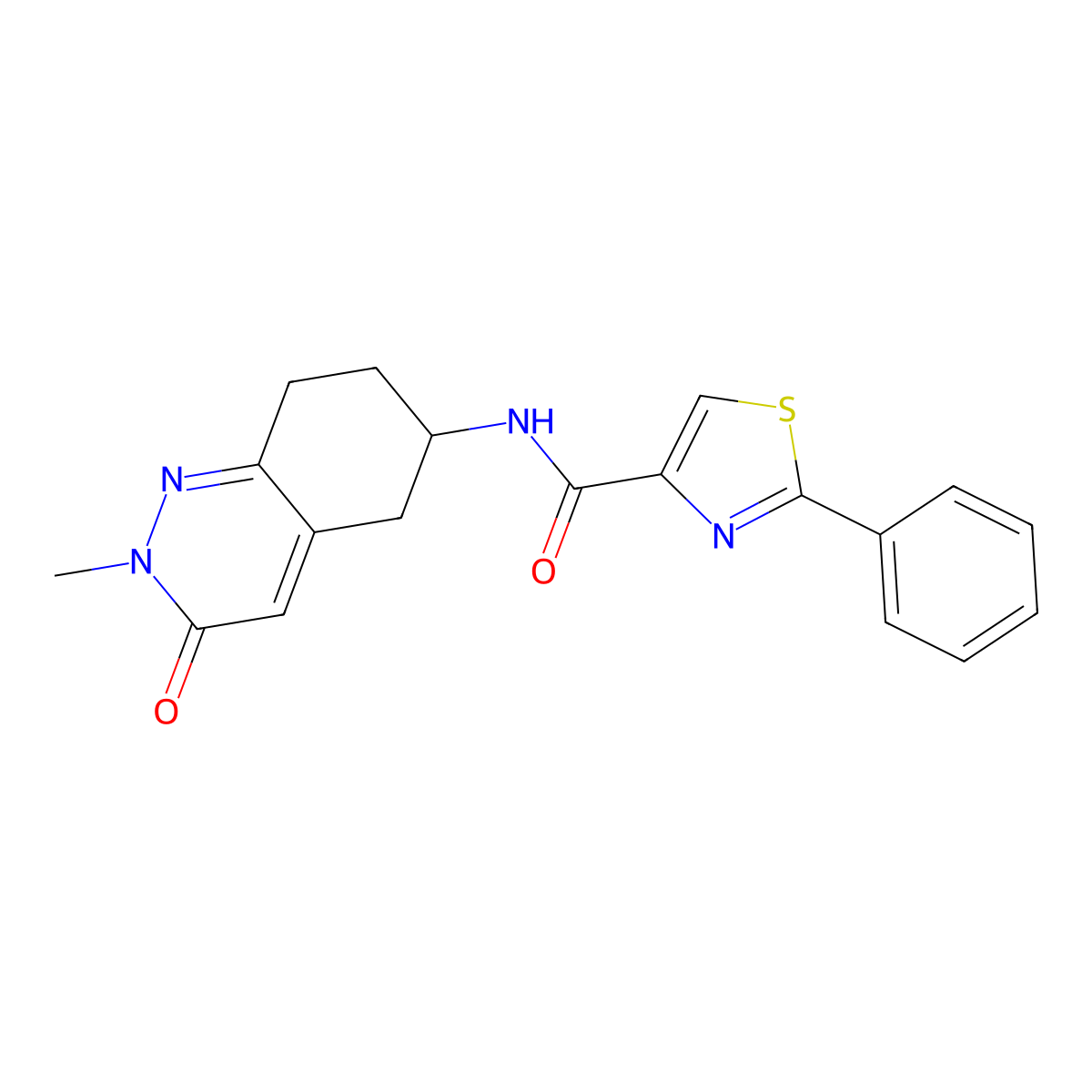 N-(2-methyl-3-oxo-2,3,5,6,7,8-hexahydrocinnolin-6-yl)-2-phenylthiazole-4-carboxamide molecular structure, CAS 2034369-30-5