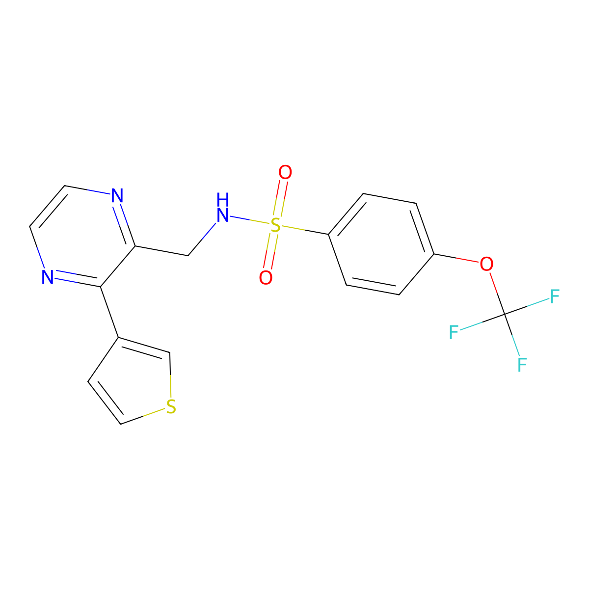 N-((3-(thiophen-3-yl)pyrazin-2-yl)methyl)-4-(trifluoromethoxy)benzenesulfonamide molecular structure, CAS 2034369-31-6
