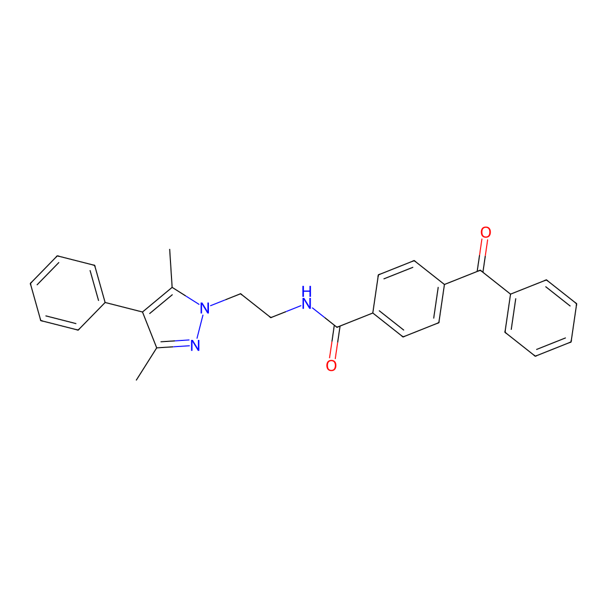 4-benzoyl-N-[2-(3,5-dimethyl-4-phenyl-1H-pyrazol-1-yl)ethyl]benzamide molecular structure, CAS 2034369-33-8