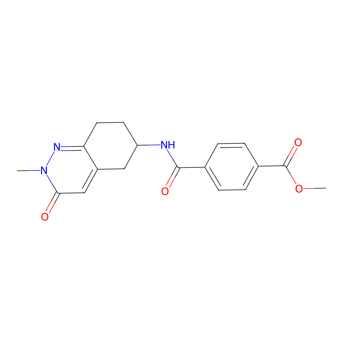 Methyl 4-[(2-methyl-3-oxo-2,3,5,6,7,8-hexahydrocinnolin-6-yl)carbamoyl]benzoate molecular structure, CAS 2034369-41-8