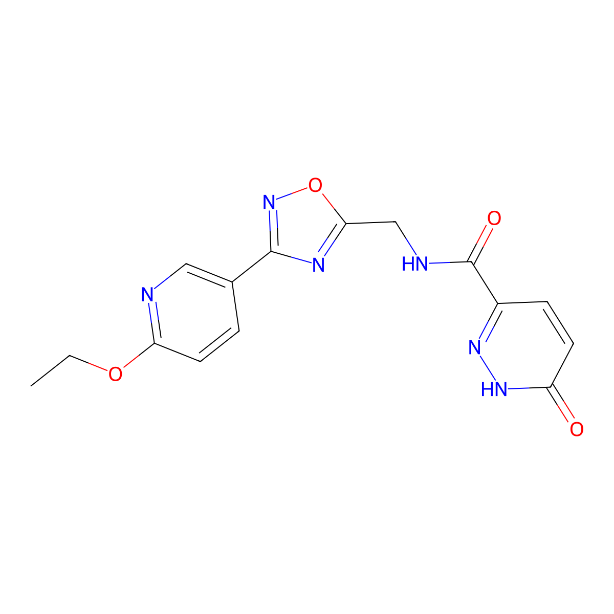 N-((3-(6-ethoxypyridin-3-yl)-1,2,4-oxadiazol-5-yl)methyl)-6-oxo-1,6-dihydropyridazine-3-carboxamide molecular structure, CAS 2034369-53-2