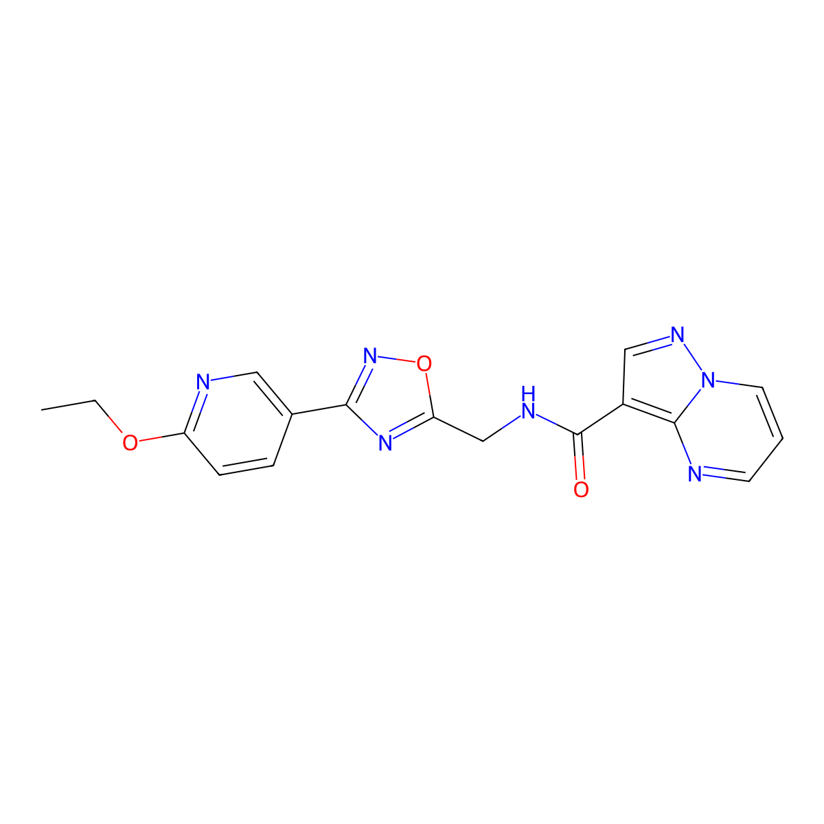 N-((3-(6-ethoxypyridin-3-yl)-1,2,4-oxadiazol-5-yl)methyl)pyrazolo[1,5-a]pyrimidine-3-carboxamide molecular structure, CAS 2034369-57-6