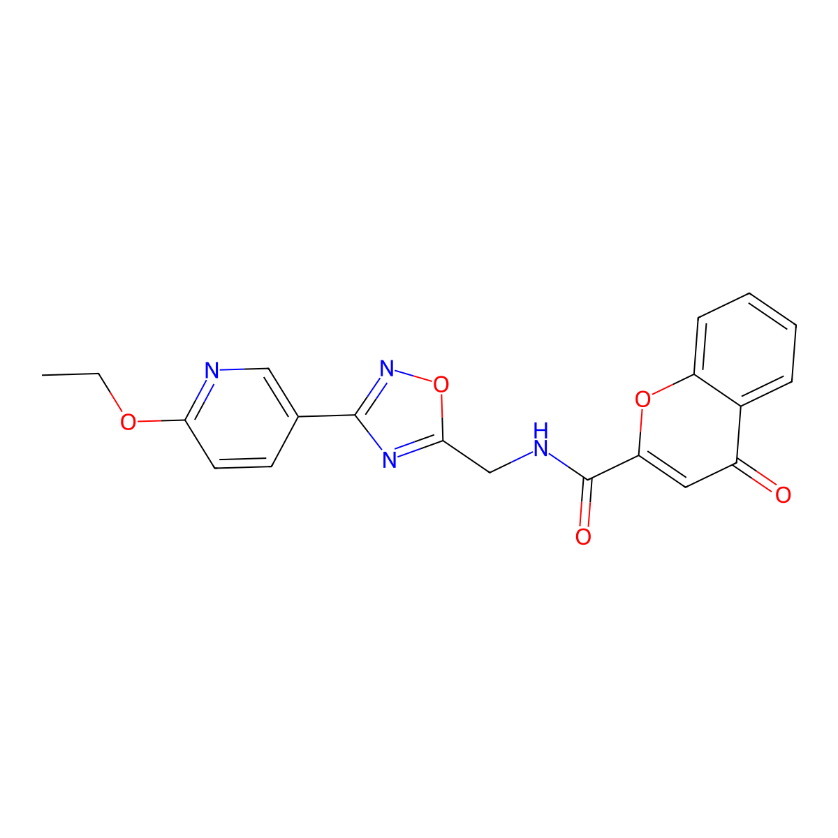 N-((3-(6-ethoxypyridin-3-yl)-1,2,4-oxadiazol-5-yl)methyl)-4-oxo-4H-chromene-2-carboxamide molecular structure, CAS 2034369-65-6