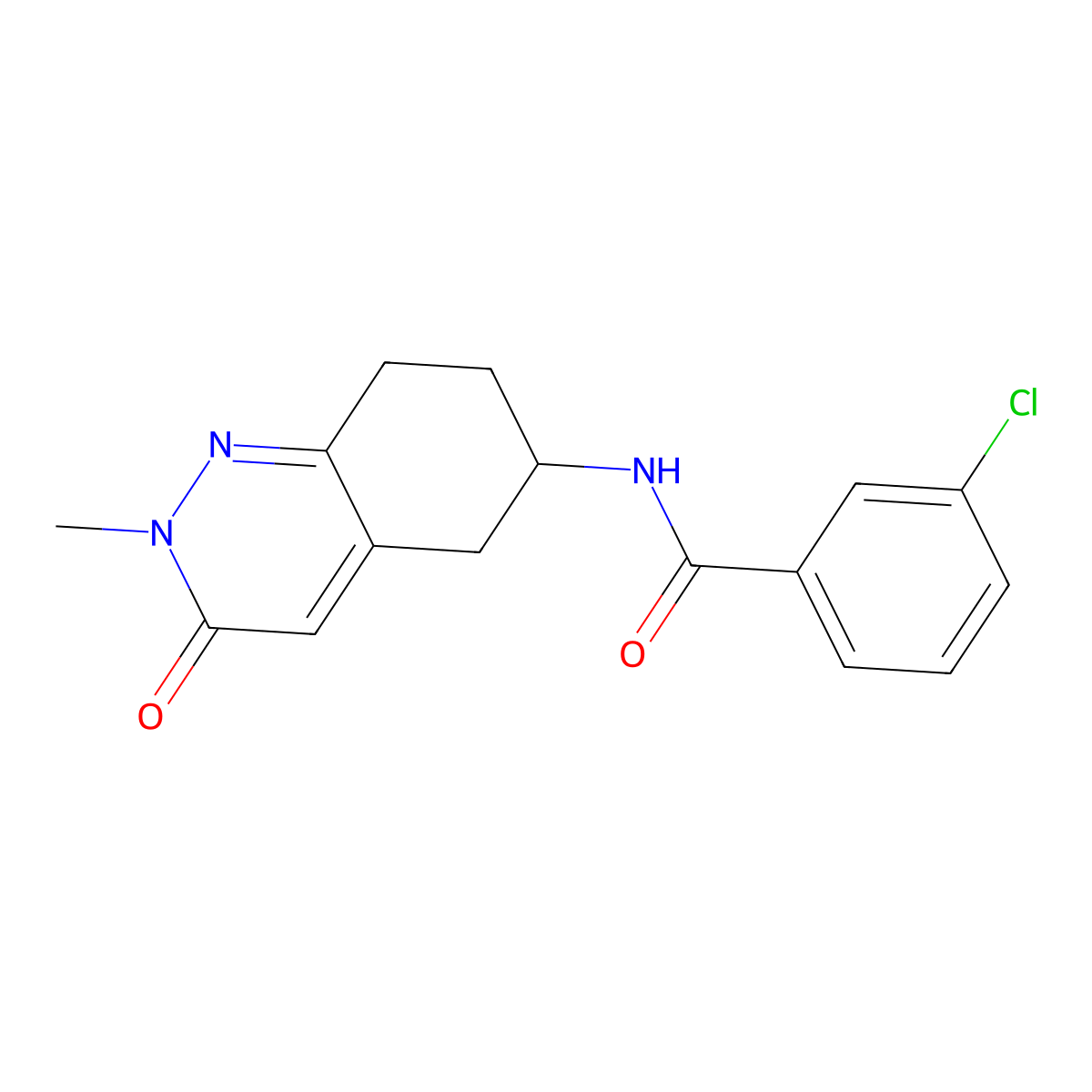 3-chloro-N-(2-methyl-3-oxo-2,3,5,6,7,8-hexahydrocinnolin-6-yl)benzamide molecular structure, CAS 2034369-73-6