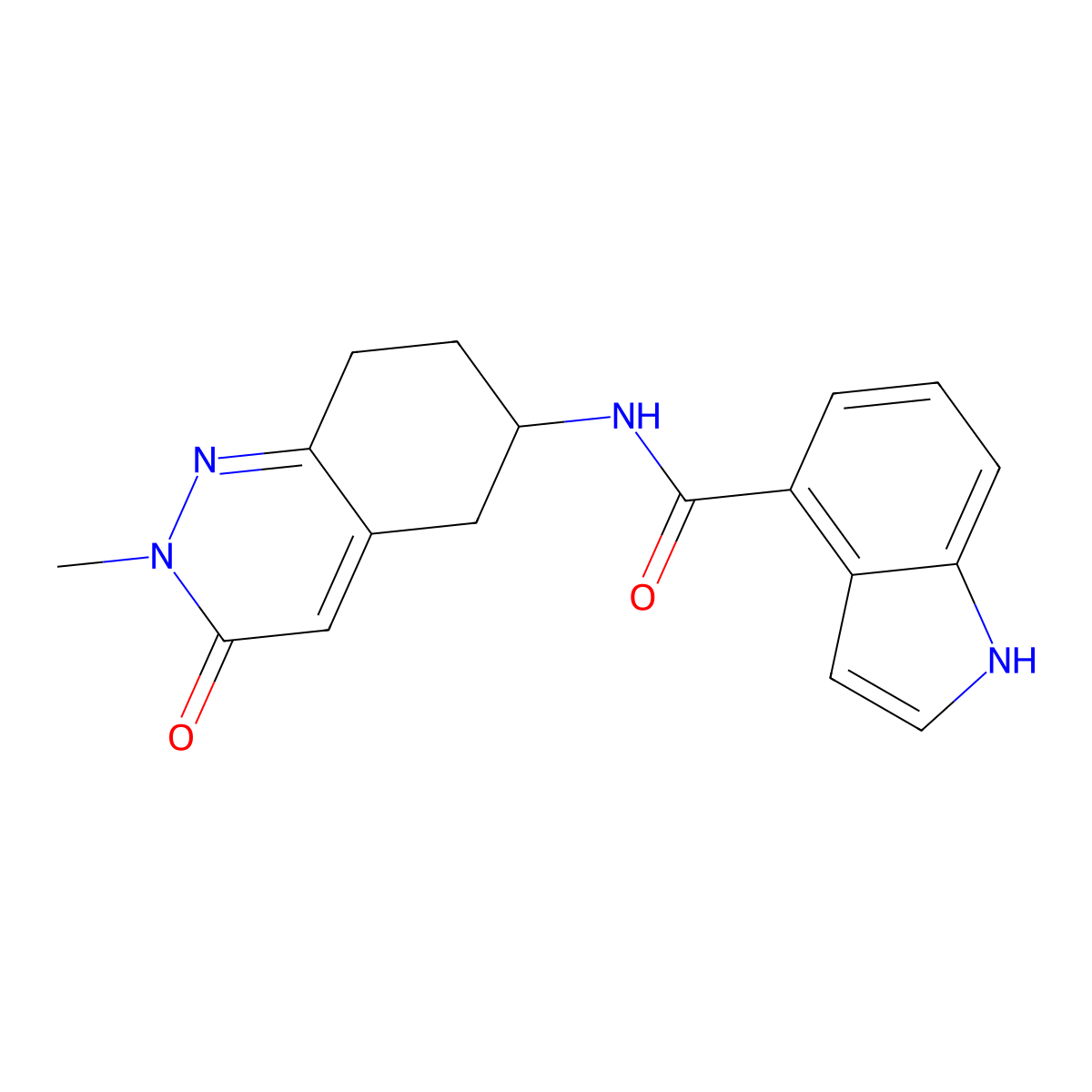 N-(2-methyl-3-oxo-2,3,5,6,7,8-hexahydrocinnolin-6-yl)-1H-indole-4-carboxamide molecular structure, CAS 2034369-81-6