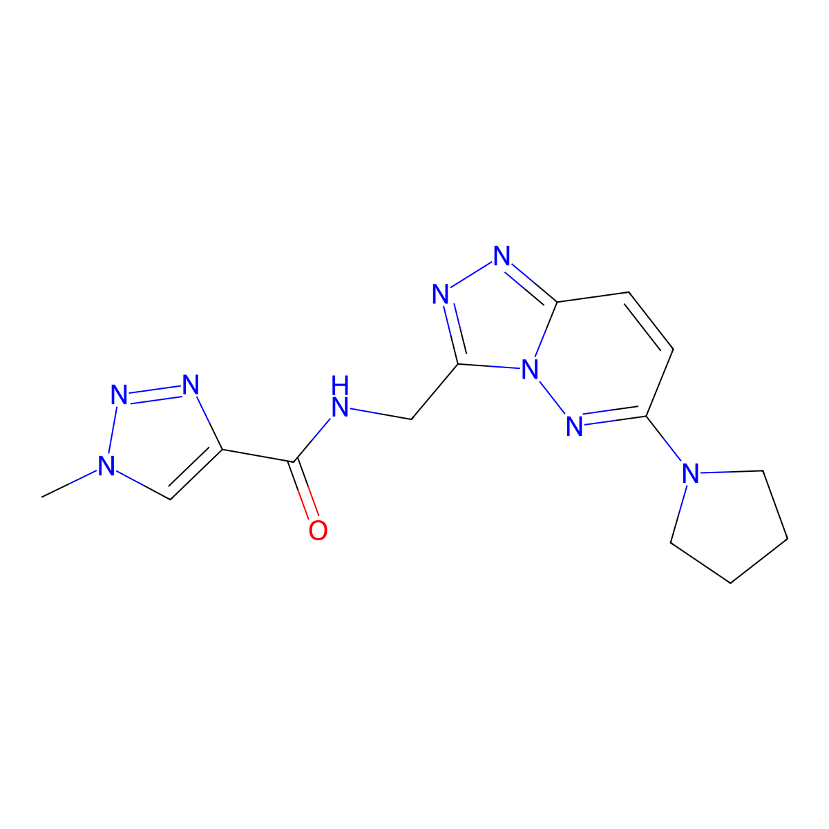 1-methyl-N-{[6-(pyrrolidin-1-yl)-[1,2,4]triazolo[4,3-b]pyridazin-3-yl]methyl}-1H-1,2,3-triazole-4-carboxamide molecular structure, CAS 2034370-00-6