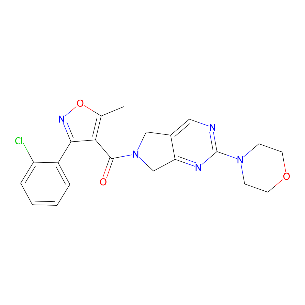 (3-(2-chlorophenyl)-5-methylisoxazol-4-yl)(2-morpholino-5H-pyrrolo[3,4-d]pyrimidin-6(7H)-yl)methanone molecular structure, CAS 2034370-07-3