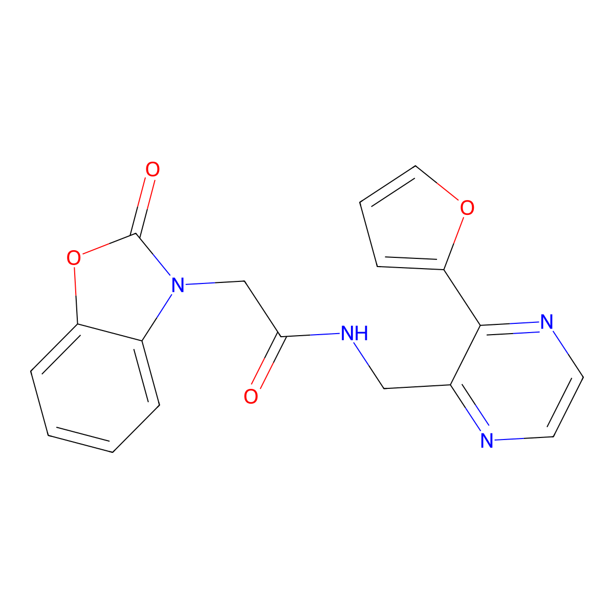 N-((3-(furan-2-yl)pyrazin-2-yl)methyl)-2-(2-oxobenzo[d]oxazol-3(2H)-yl)acetamide molecular structure, CAS 2034370-09-5