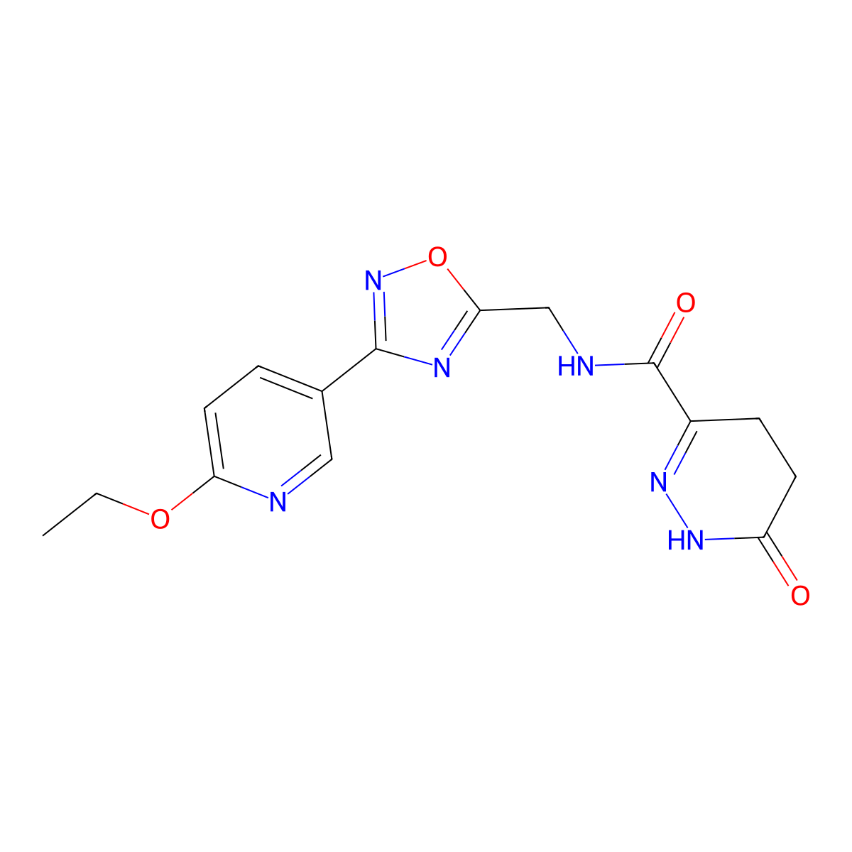 N-((3-(6-ethoxypyridin-3-yl)-1,2,4-oxadiazol-5-yl)methyl)-6-oxo-1,4,5,6-tetrahydropyridazine-3-carboxamide molecular structure, CAS 2034370-15-3
