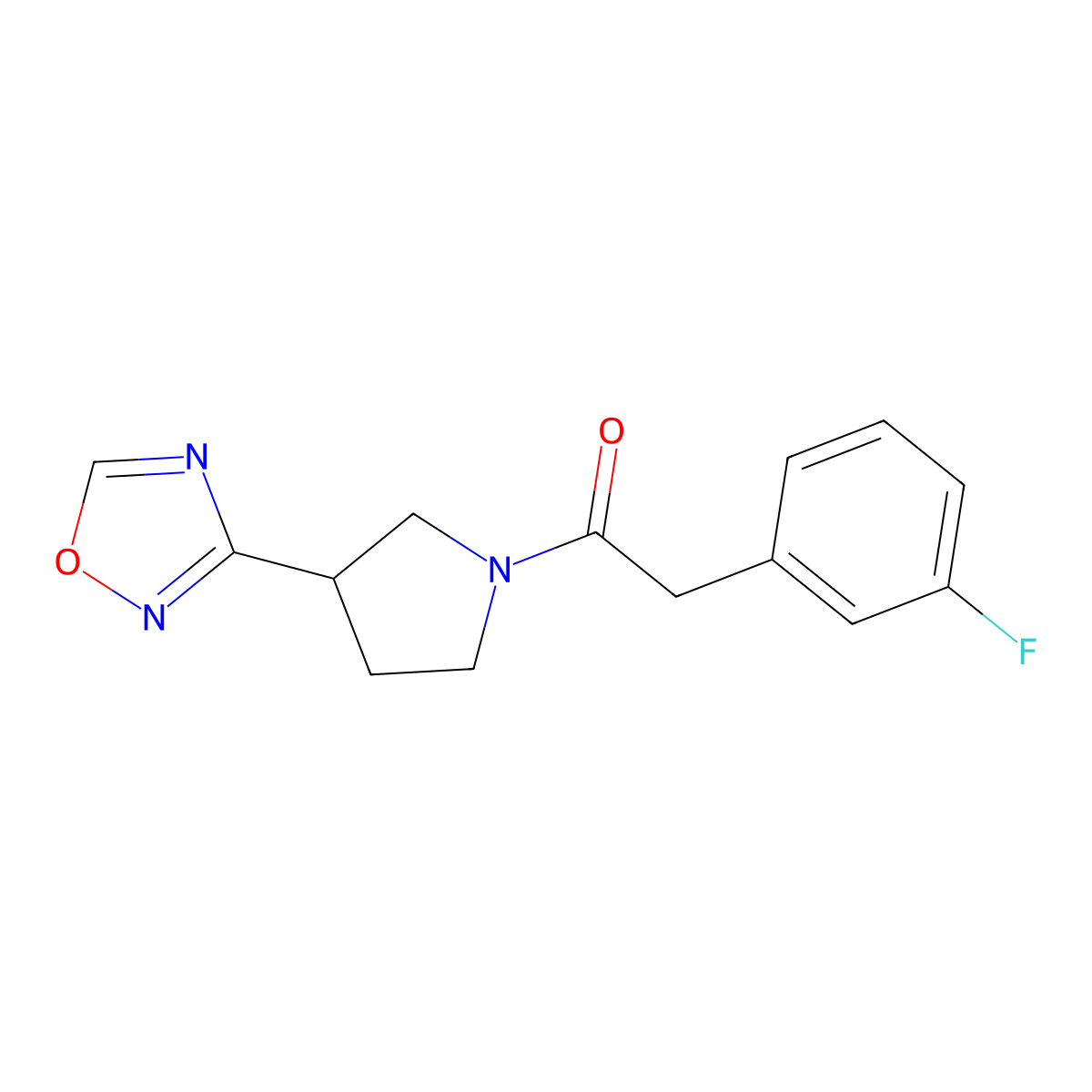 1-(3-(1,2,4-Oxadiazol-3-yl)pyrrolidin-1-yl)-2-(3-fluorophenyl)ethanone molecular structure, CAS 2034370-21-1