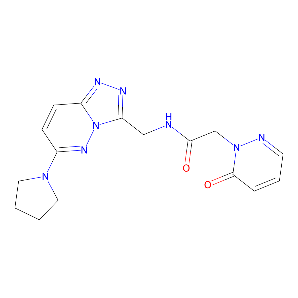2-(6-oxopyridazin-1(6H)-yl)-N-((6-(pyrrolidin-1-yl)-[1,2,4]triazolo[4,3-b]pyridazin-3-yl)methyl)acetamide molecular structure, CAS 2034370-27-7