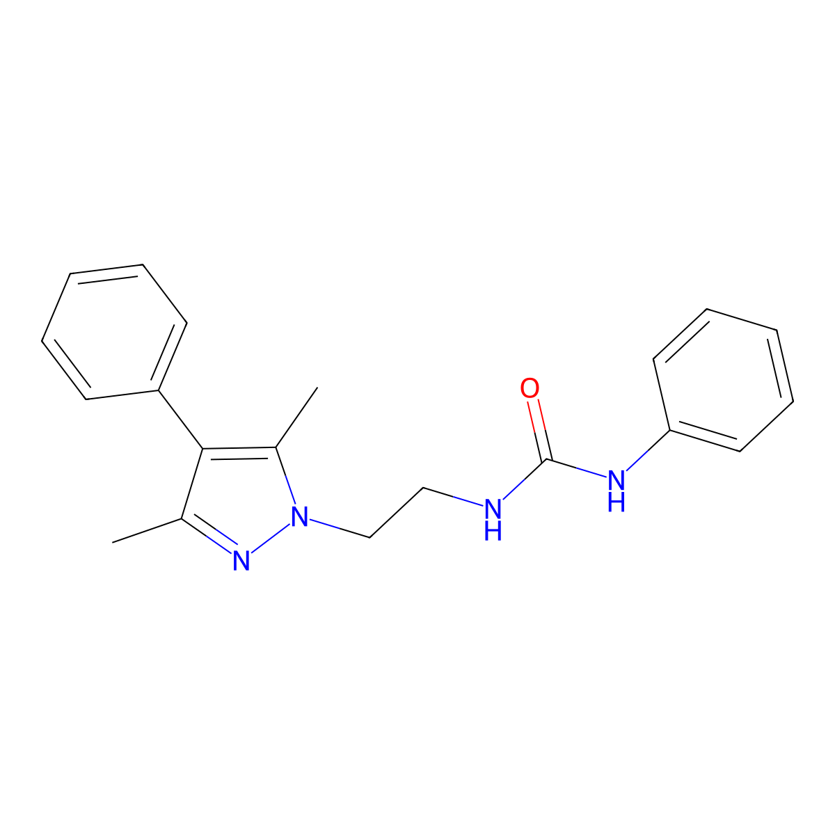 1-(2-(3,5-dimethyl-4-phenyl-1H-pyrazol-1-yl)ethyl)-3-phenylurea molecular structure, CAS 2034370-33-5