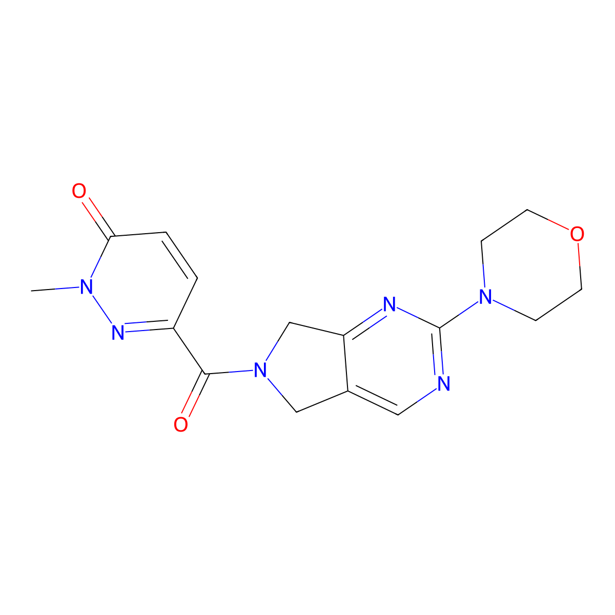 2-methyl-6-(2-morpholino-6,7-dihydro-5H-pyrrolo[3,4-d]pyrimidine-6-carbonyl)pyridazin-3(2H)-one molecular structure, CAS 2034370-37-9