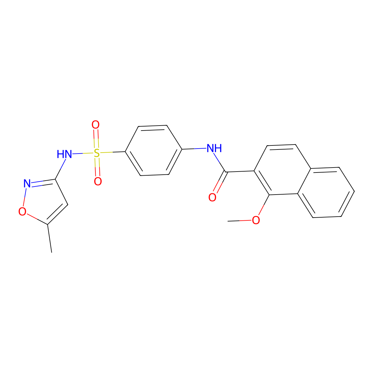 1-methoxy-N-(4-(N-(5-methylisoxazol-3-yl)sulfamoyl)phenyl)-2-naphthamide molecular structure, CAS 2034370-46-0