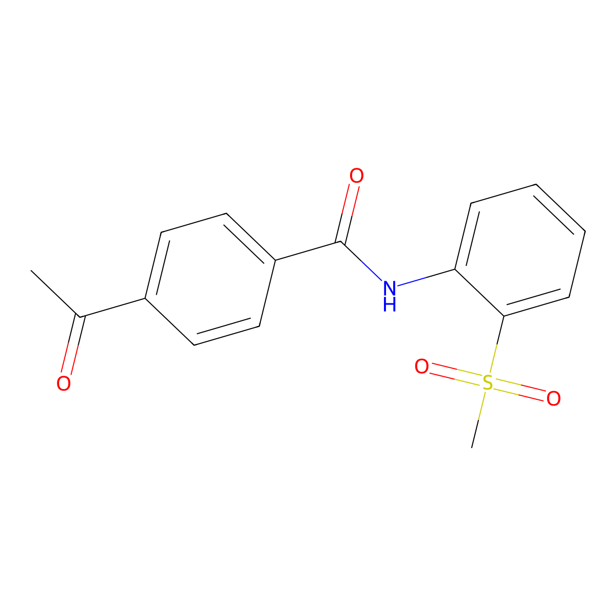4-acetyl-N-(2-(methylsulfonyl)phenyl)benzamide molecular structure, CAS 2034370-69-7