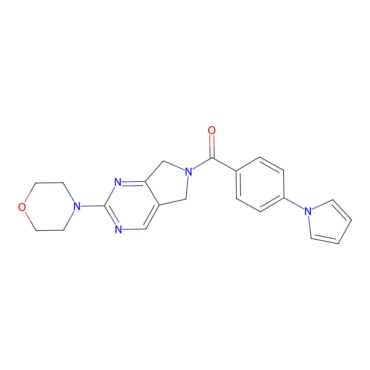 (4-(1H-pyrrol-1-yl)phenyl)(2-morpholino-5H-pyrrolo[3,4-d]pyrimidin-6(7H)-yl)methanone molecular structure, CAS 2034370-71-1
