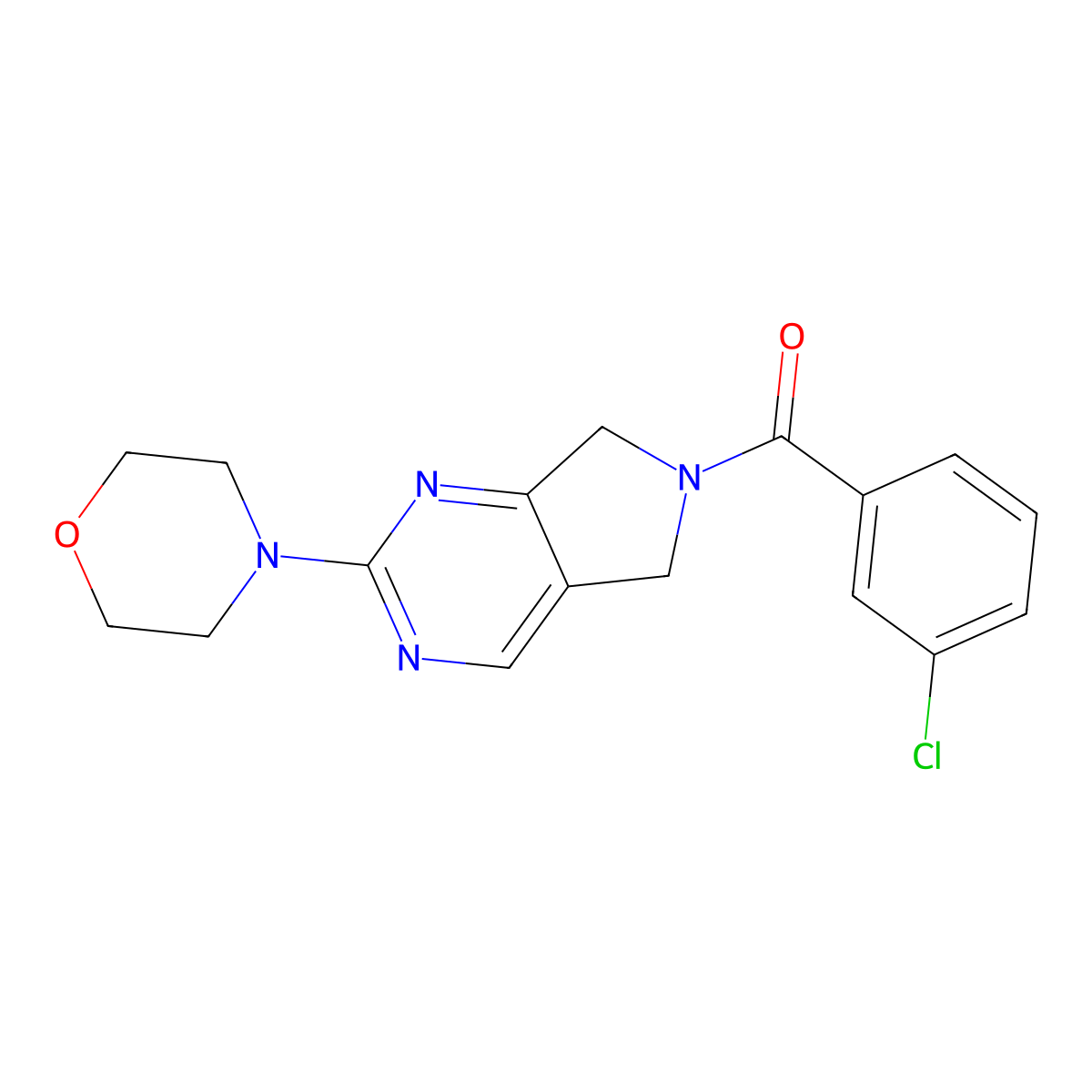 (3-chlorophenyl)(2-morpholino-5H-pyrrolo[3,4-d]pyrimidin-6(7H)-yl)methanone molecular structure, CAS 2034370-90-4