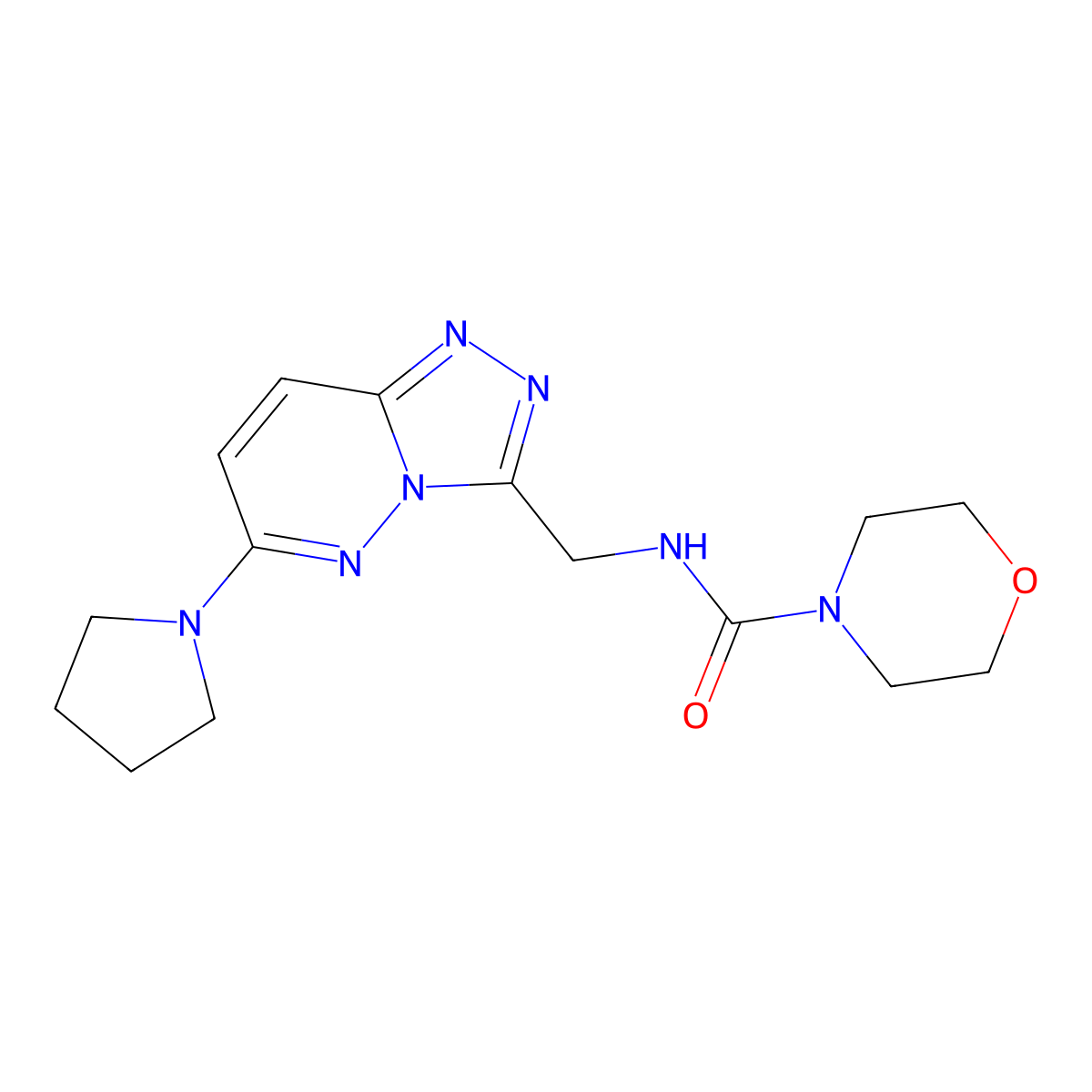 N-{[6-(pyrrolidin-1-yl)-[1,2,4]triazolo[4,3-b]pyridazin-3-yl]methyl}morpholine-4-carboxamide molecular structure, CAS 2034370-93-7