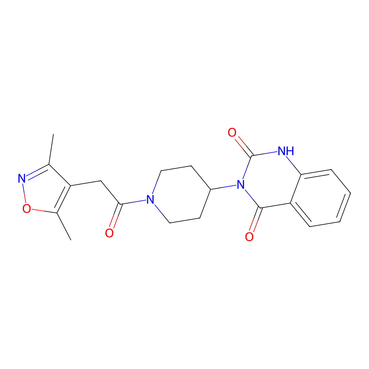 3-(1-(2-(3,5-dimethylisoxazol-4-yl)acetyl)piperidin-4-yl)quinazoline-2,4(1H,3H)-dione molecular structure, CAS 2034370-95-9