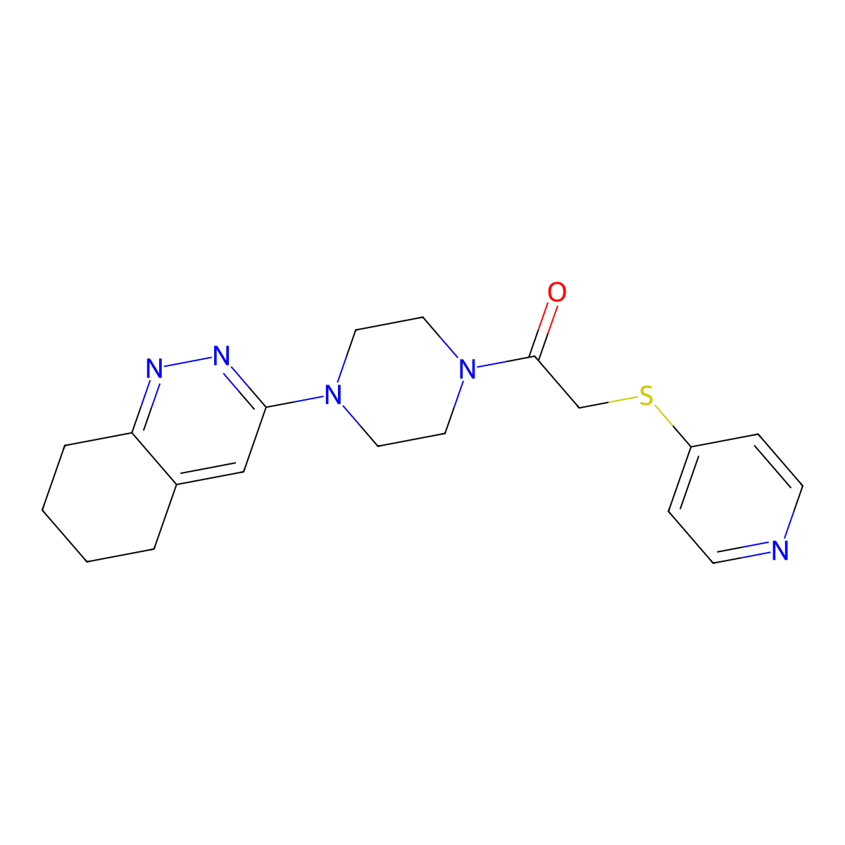 2-(Pyridin-4-ylthio)-1-(4-(5,6,7,8-tetrahydrocinnolin-3-yl)piperazin-1-yl)ethanone molecular structure, CAS 2034370-98-2