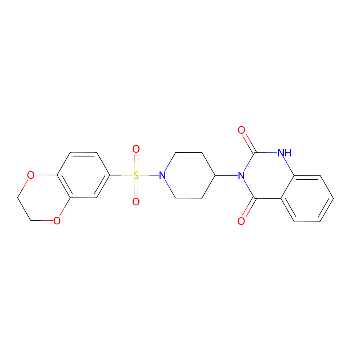 3-(1-((2,3-dihydrobenzo[b][1,4]dioxin-6-yl)sulfonyl)piperidin-4-yl)quinazoline-2,4(1H,3H)-dione molecular structure, CAS 2034371-15-6