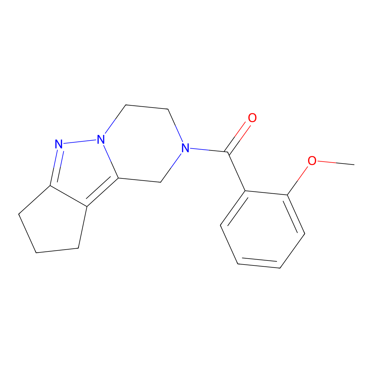 (2-methoxyphenyl)(3,4,8,9-tetrahydro-1H-cyclopenta[3,4]pyrazolo[1,5-a]pyrazin-2(7H)-yl)methanone molecular structure, CAS 2034371-20-3
