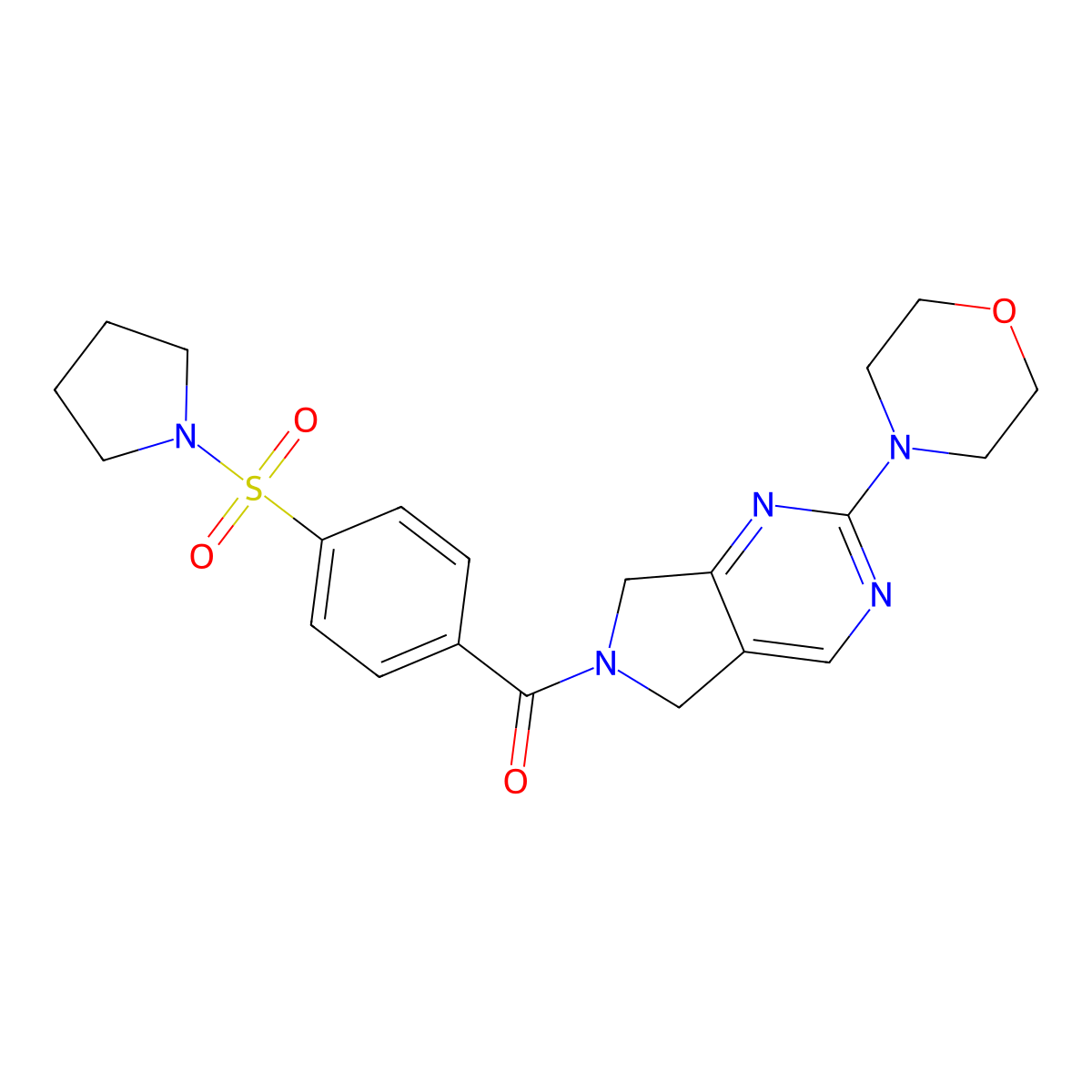 (2-morpholino-5H-pyrrolo[3,4-d]pyrimidin-6(7H)-yl)(4-(pyrrolidin-1-ylsulfonyl)phenyl)methanone molecular structure, CAS 2034371-21-4