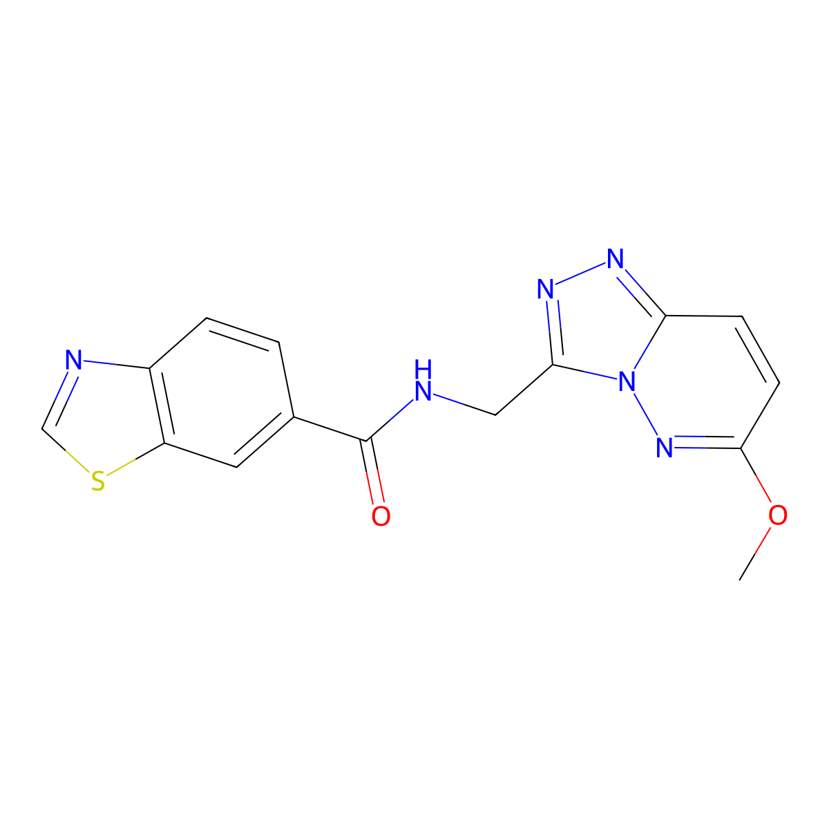 N-((6-methoxy-[1,2,4]triazolo[4,3-b]pyridazin-3-yl)methyl)benzo[d]thiazole-6-carboxamide molecular structure, CAS 2034371-22-5