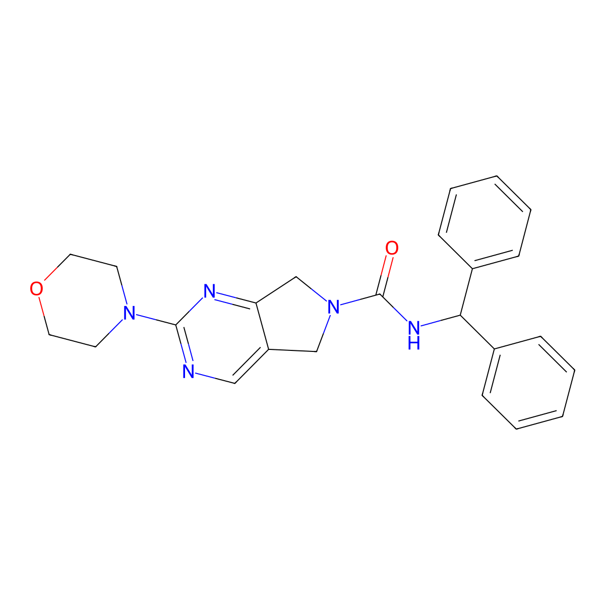 N-benzhydryl-2-morpholino-5H-pyrrolo[3,4-d]pyrimidine-6(7H)-carboxamide molecular structure, CAS 2034371-31-6