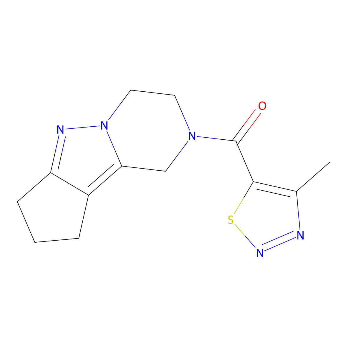 11-(4-Methyl-1,2,3-thiadiazole-5-carbonyl)-7,8,11-triazatricyclo[6.4.0.0^{2,6}]dodeca-1,6-diene molecular structure, CAS 2034371-35-0