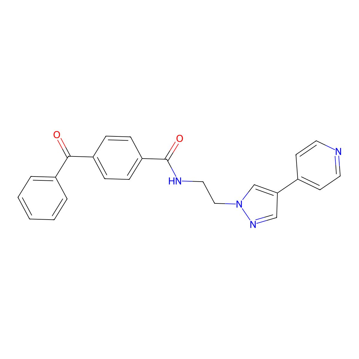 4-benzoyl-N-{2-[4-(pyridin-4-yl)-1H-pyrazol-1-yl]ethyl}benzamide molecular structure, CAS 2034371-37-2