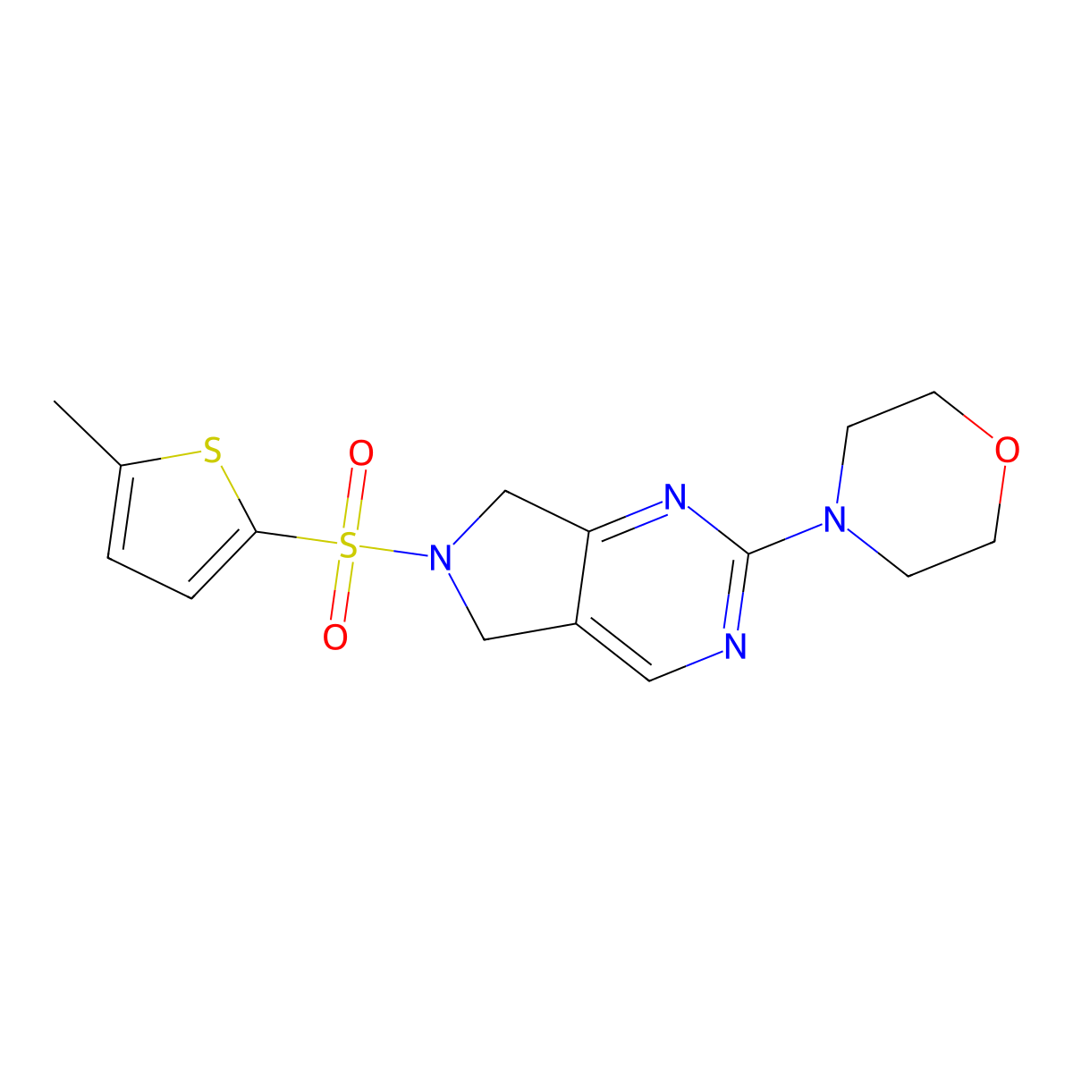 4-(6-((5-methylthiophen-2-yl)sulfonyl)-6,7-dihydro-5H-pyrrolo[3,4-d]pyrimidin-2-yl)morpholine molecular structure, CAS 2034371-38-3