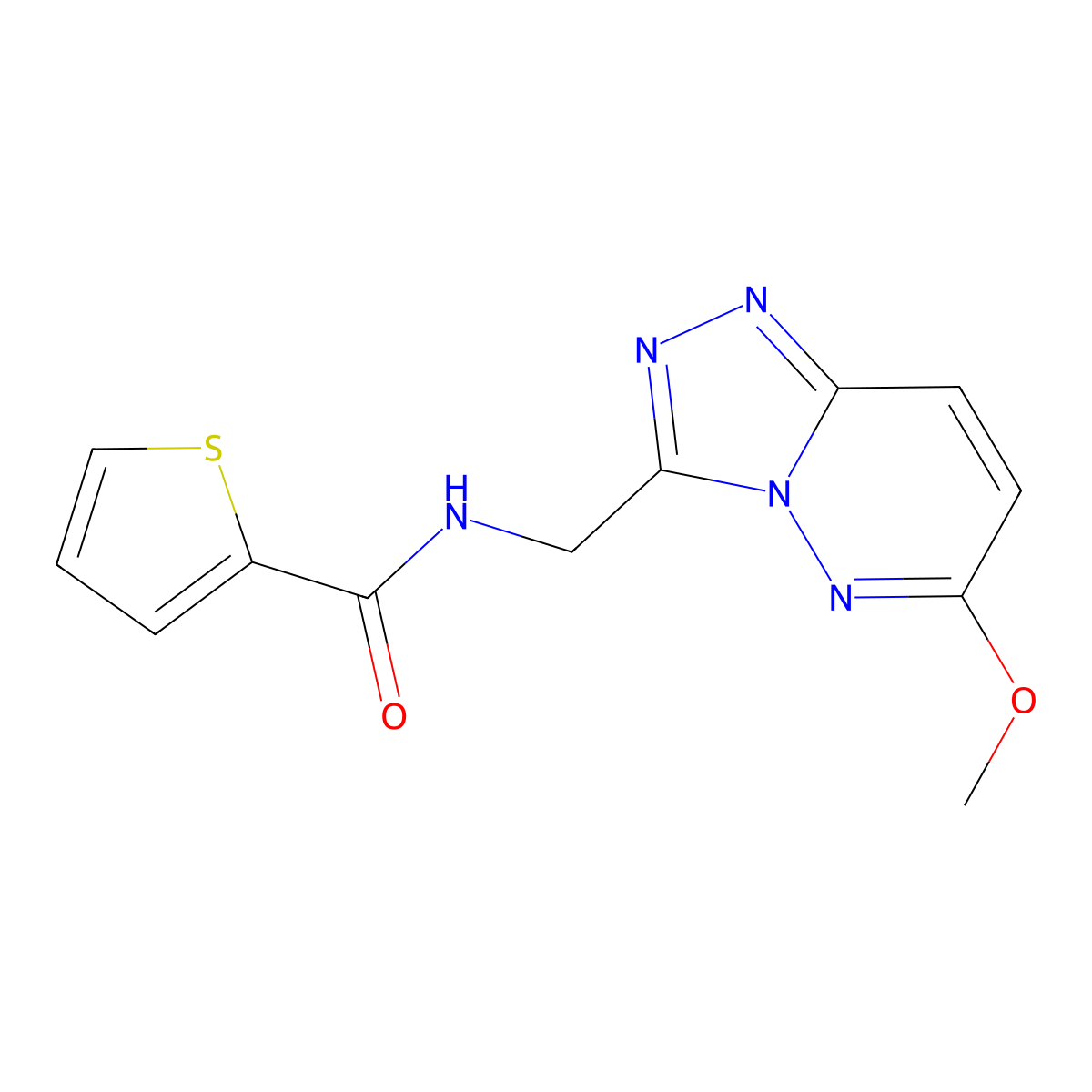 N-((6-methoxy-[1,2,4]triazolo[4,3-b]pyridazin-3-yl)methyl)thiophene-2-carboxamide molecular structure, CAS 2034371-48-5