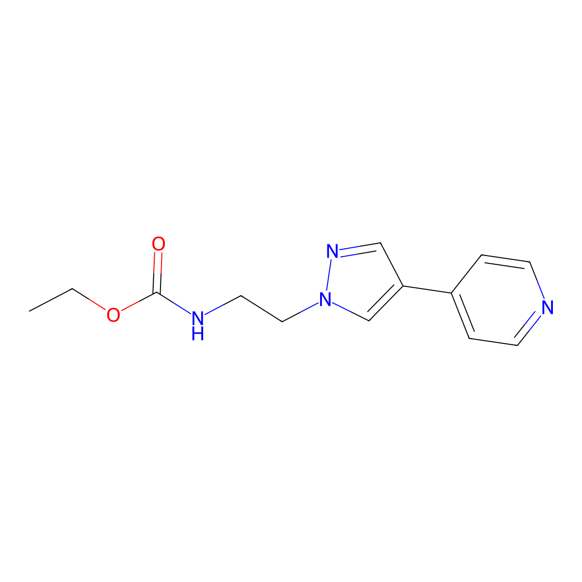 ethyl N-{2-[4-(pyridin-4-yl)-1H-pyrazol-1-yl]ethyl}carbamate molecular structure, CAS 2034371-51-0